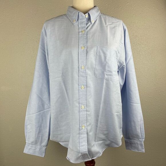 NWOT Lands End Blue Button Down Shirt Size 18 - Picture 1 of 8